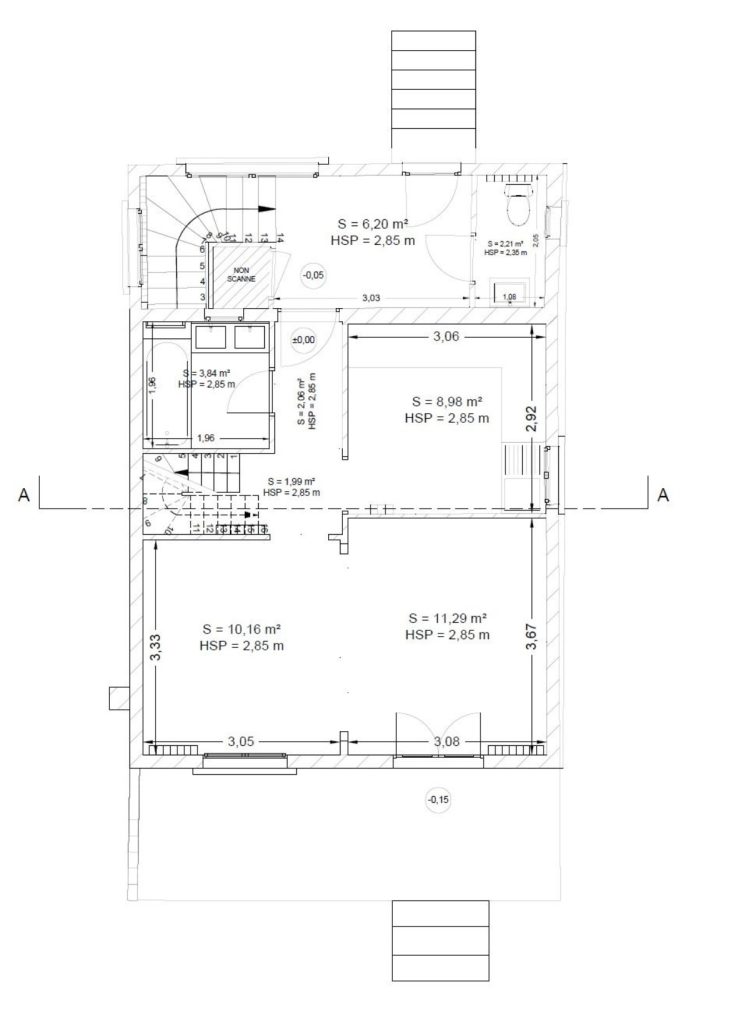 Plan 2D d’aménagement d’un logement par Maison Archi’Créa